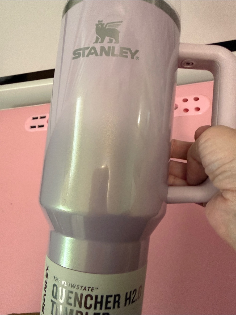 Stanley Pink Travel Tumbler with Handle - Picture 6 of 6